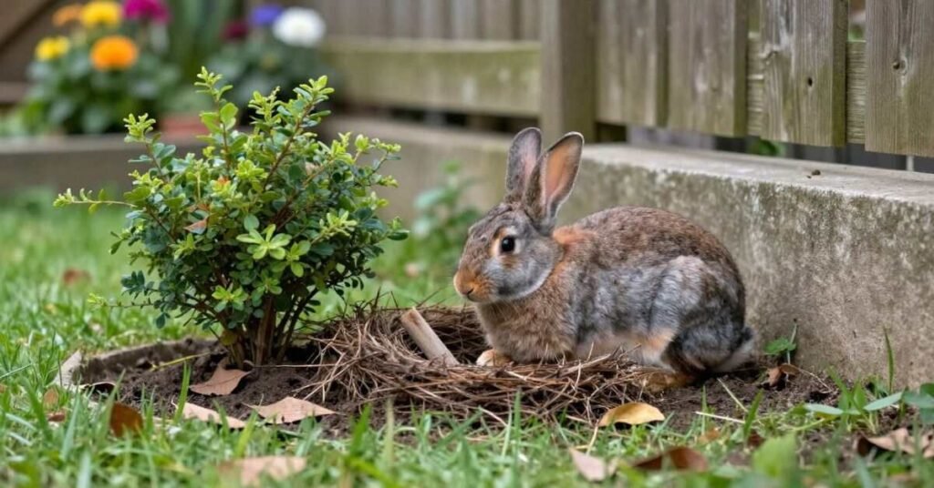 Rabbit Nest in Yard