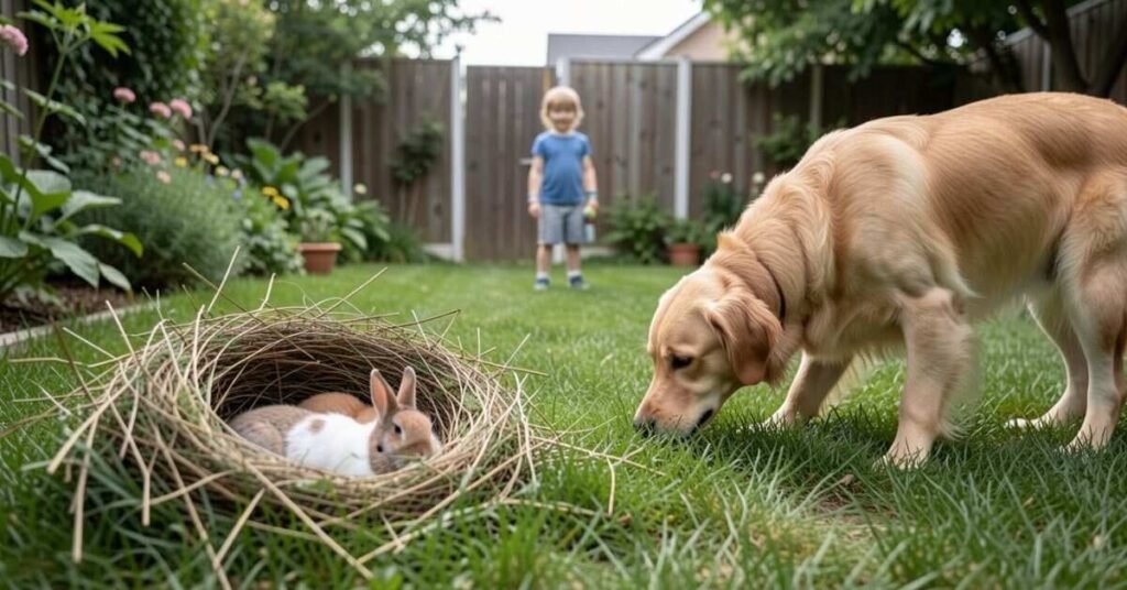 Rabbit Nest in Yard