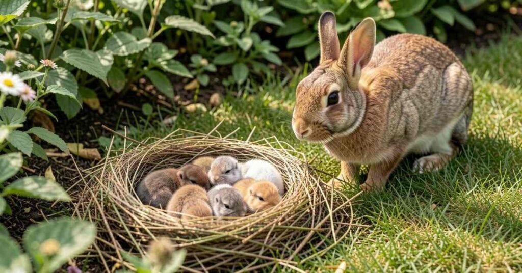 Rabbit Nest in Yard