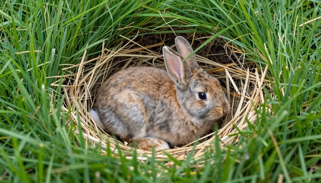 Rabbit Nest in Yard