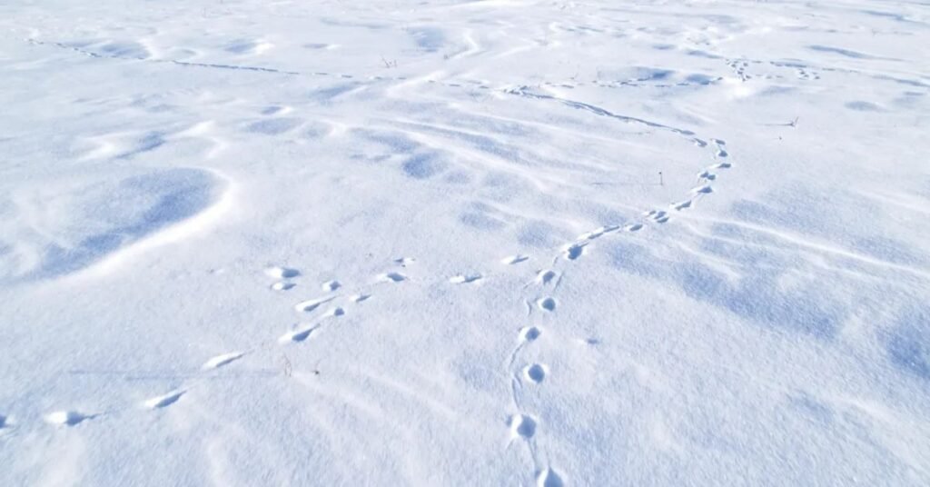 rabbit tracks in snow